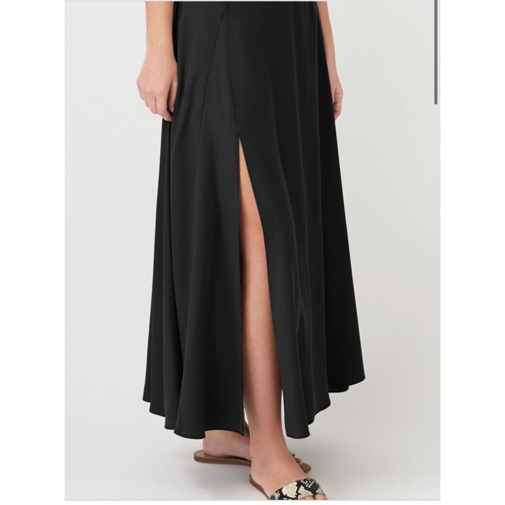 Tencel split front black maxi skirt - new with tags xs